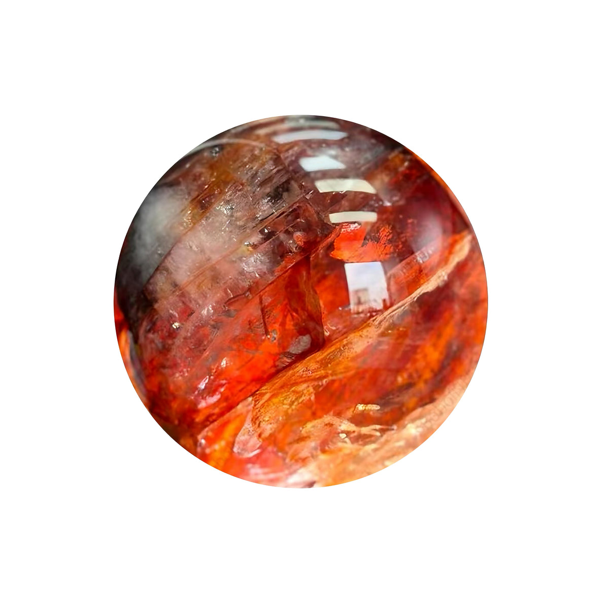 R - Red Flower Inclusion Quartz 红胶花